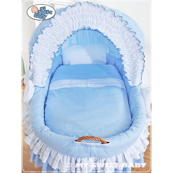 Set di Biancheria per Culla con Cappuccio 4 parti Blu Ragazzo