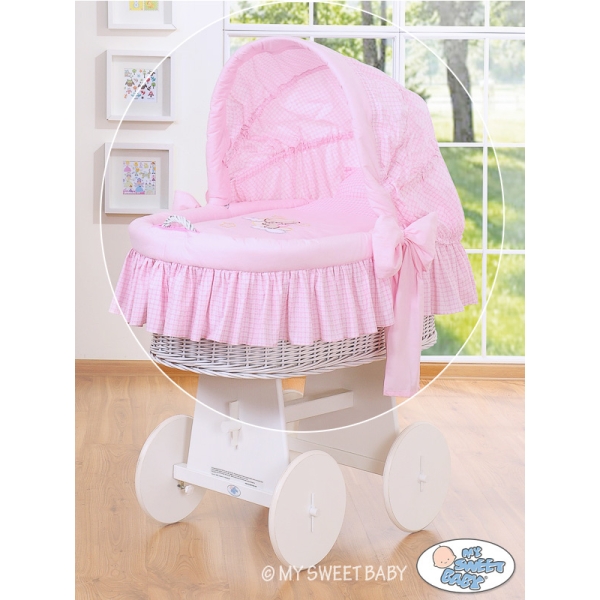 Set di Biancheria per Culla con Cappuccio 4 parti Rosa Rosa