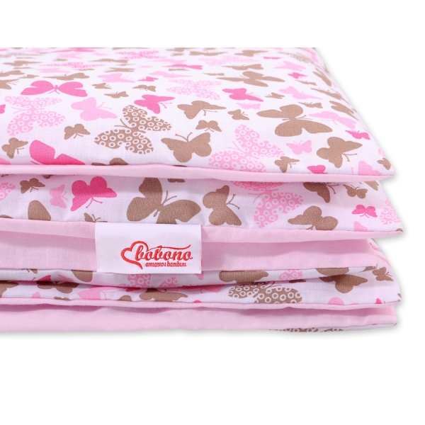 Set Doppia Faccia Biancheria da Letto 140x200cm 2 parti - Junior Rosa Farfalle