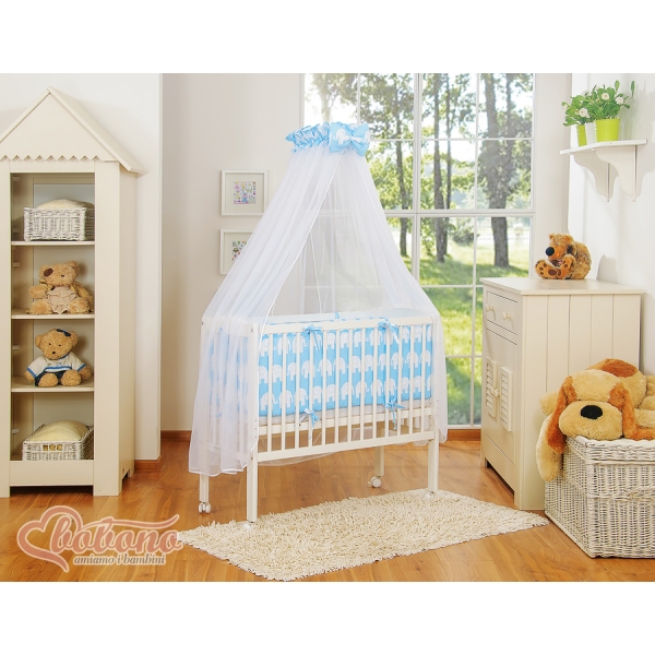 Set Lettino Aperto con Materassino e Biancheria Blu