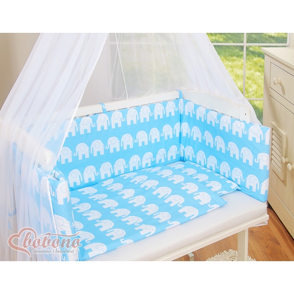 Set Lettino Aperto con Materassino e Biancheria Blu