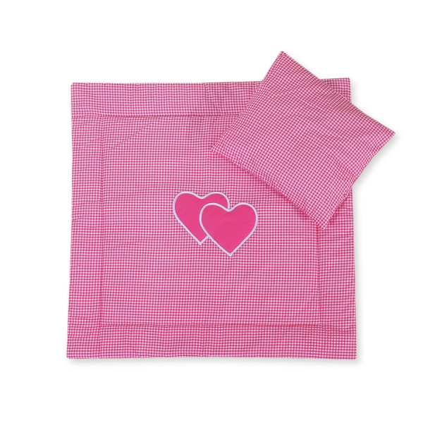 Set per Passeggino 2 parti Rosa a Scacchi Cuori