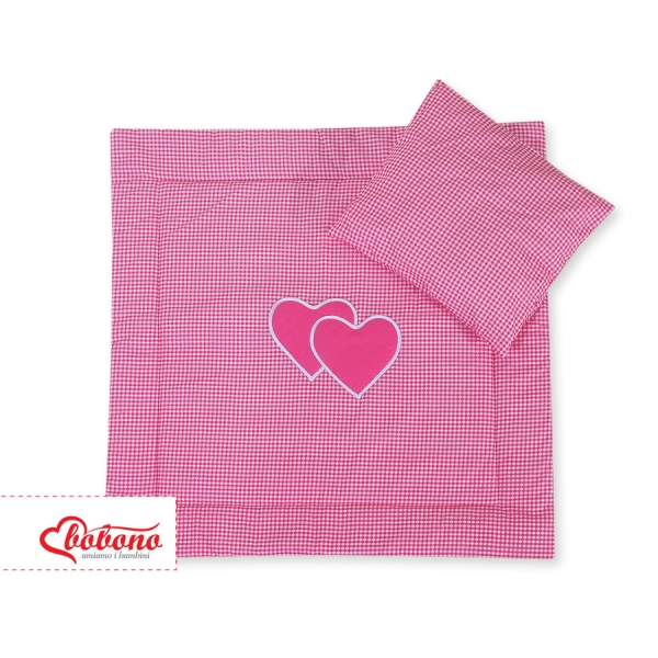 Set per Passeggino 2 parti Rosa a Scacchi Cuori