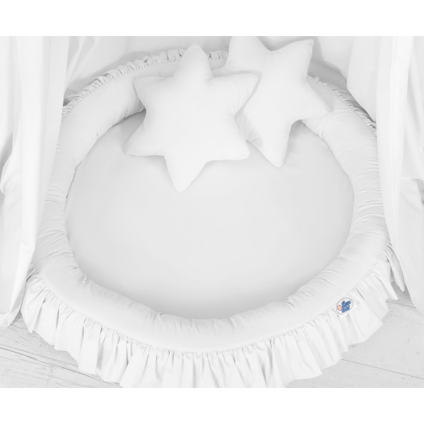 Set: Tenda da Appendere + Nido con Balze + Cuscini Bianca