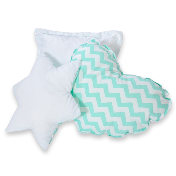 MEGA SET: Tenda Teepee con Tappetino, Cuscini e Piume Decorative GRATIS! Menta Chevron
