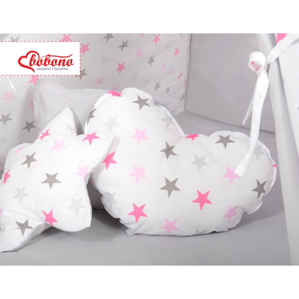 MEGA SET: Tenda Teepee con Tappetino, Cuscini e Piume Decorative GRATIS! Rosa Grigio Stelle