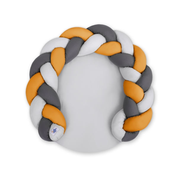Tappetino da Gioco con Paracolpi Treccia Grigio Antracite Giallo Miele