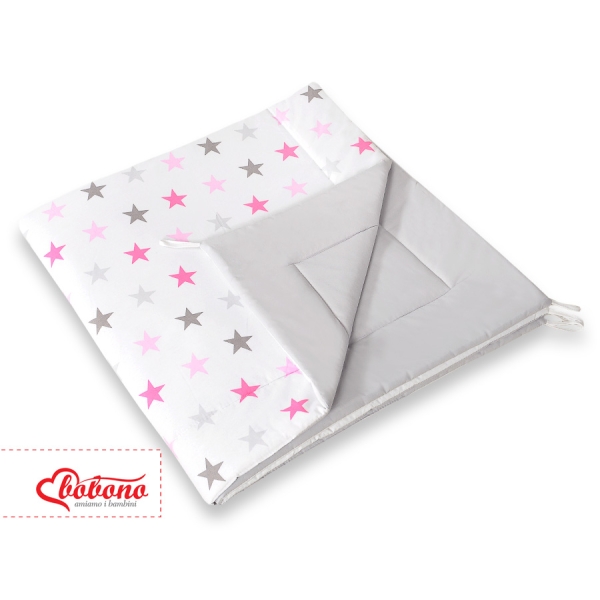 Tappetino Imbottito per Tenda Teepee Rosa Grigio Stelle