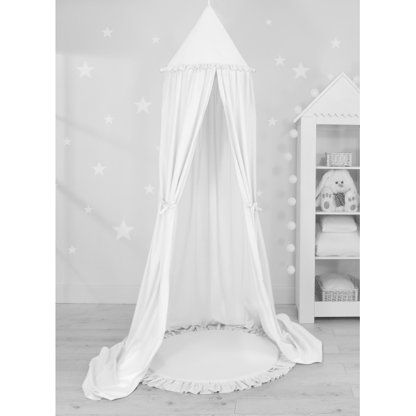 Tenda Baldacchino per Bambini da Appendere al Soffitto Bianca