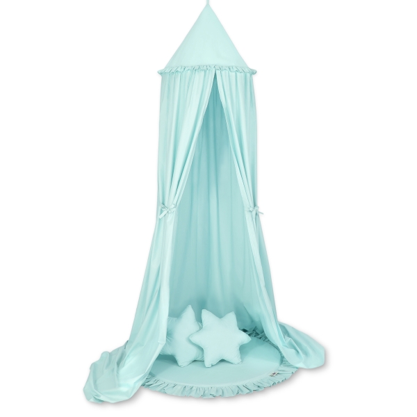 Tenda Cupola Rotonda per Bambini con Tappetino Cuscini Menta