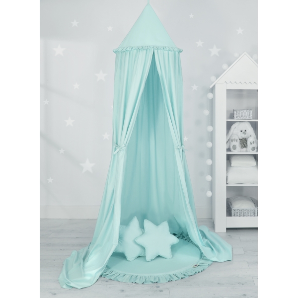 Tenda Cupola Rotonda per Bambini con Tappetino Cuscini Menta