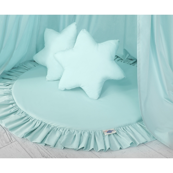 Tenda Cupola Rotonda per Bambini con Tappetino Cuscini Menta