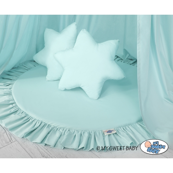 Tenda Cupola Rotonda per Bambini con Tappetino Cuscini Menta