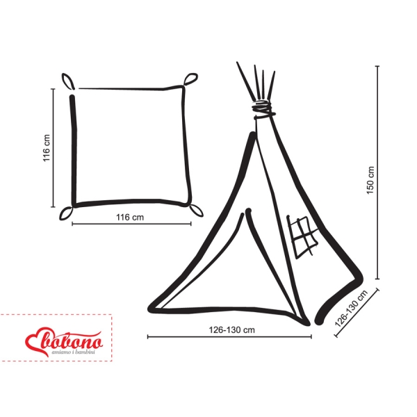 Tenda Indiana per Bambino con Tappetino e Cuscini Frecce