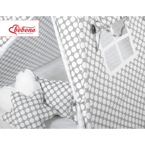 Tenda Indiana per Bambino con Tappetino e Cuscini Grigio