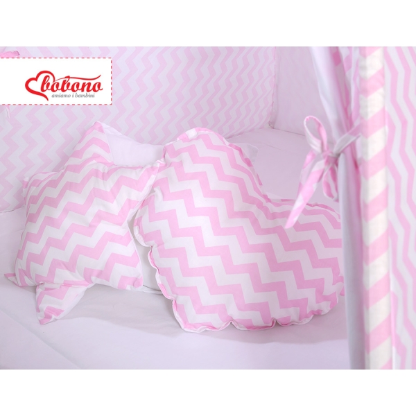 Tenda Indiana per Bambino con Tappetino e Cuscini Rosa Chevron