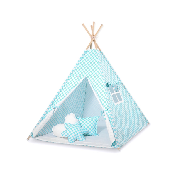 Tenda Indiana per Bambino con Tappetino Turchese
