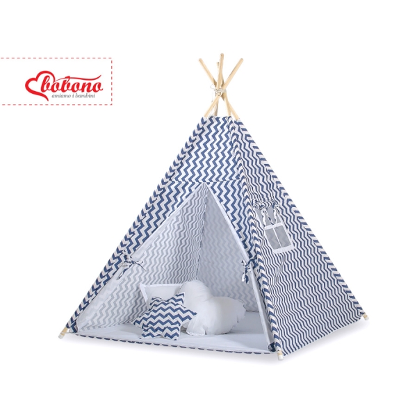 Tenda Teepee Blu Scuro Chevron