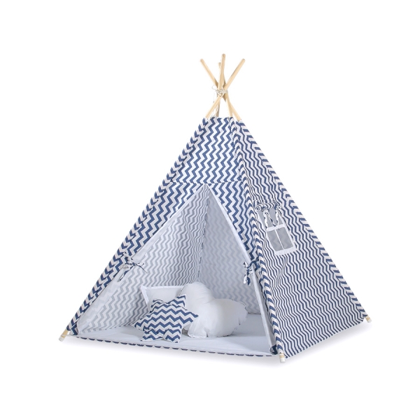 Tenda Teepee Blu Scuro Chevron