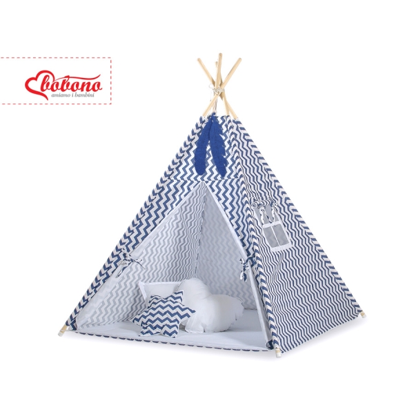 Tenda Teepee Blu Scuro Chevron