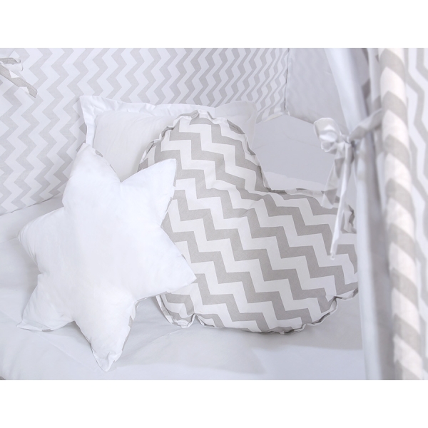 Tenda Teepee con Cuscini e Piume Decorative GRATIS! Grigio Chevron