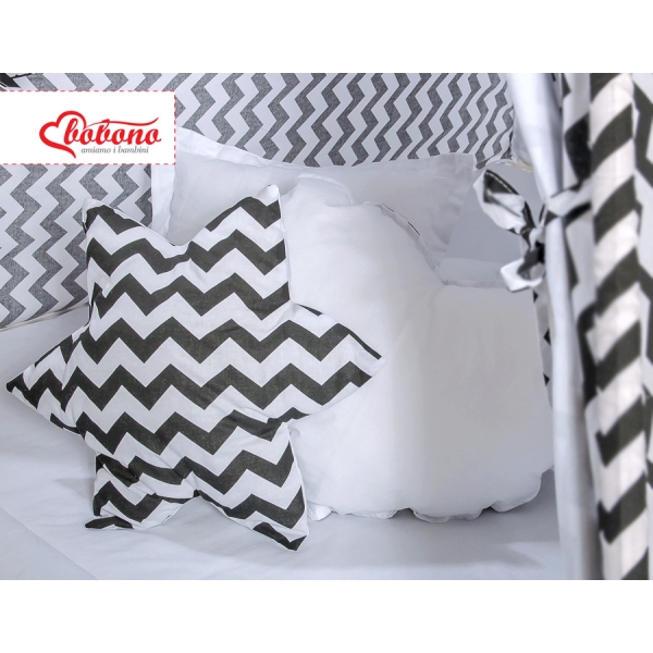 Tenda Teepee con Cuscini e Piume Decorative GRATIS! Nero Chevron