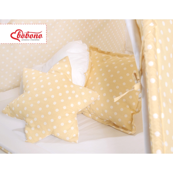 Tenda Teepee con Tappetino e Cuscini Beige Pois Bianchi