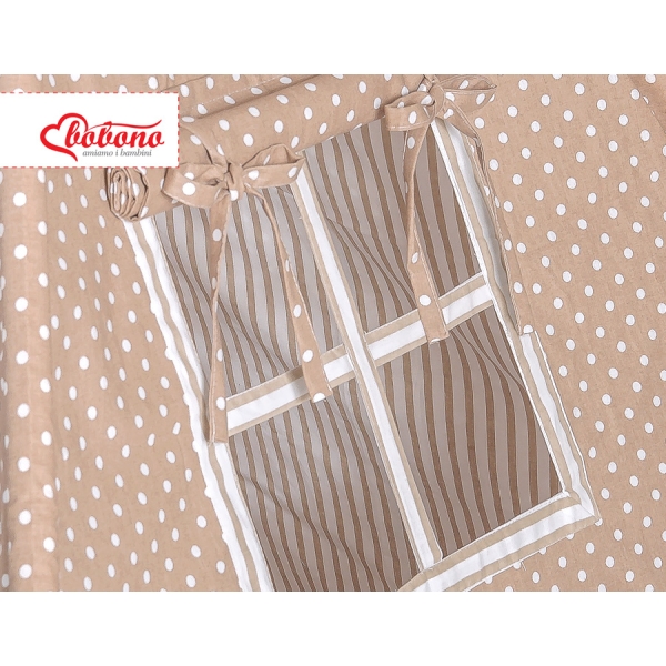 Tenda Teepee con Tappetino e Cuscini Marrone Pois Bianchi