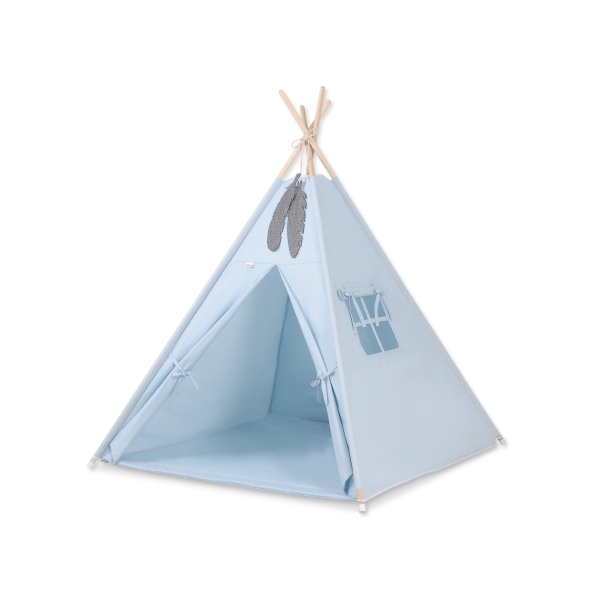 Tenda Teepee con Tappetino e Piume Decorative GRATIS! Blu
