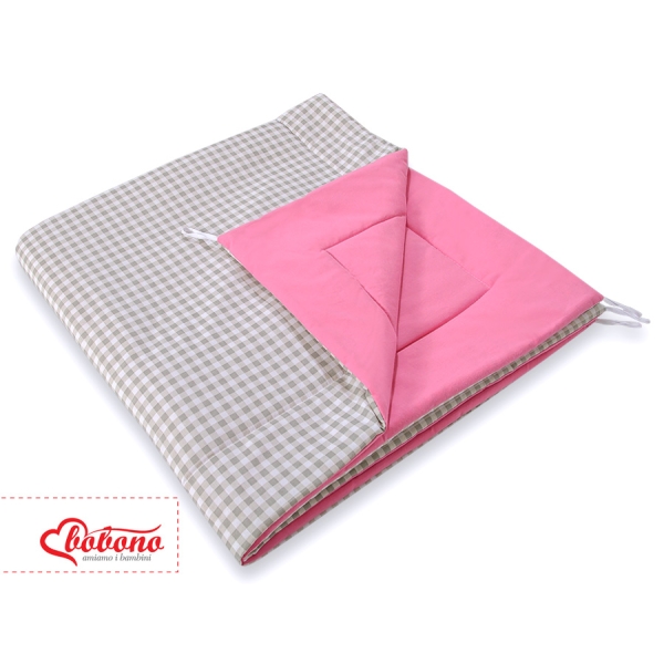 Tenda Teepee con Tappetino e Piume Decorative GRATIS! Rosa Grigio a Scacchi