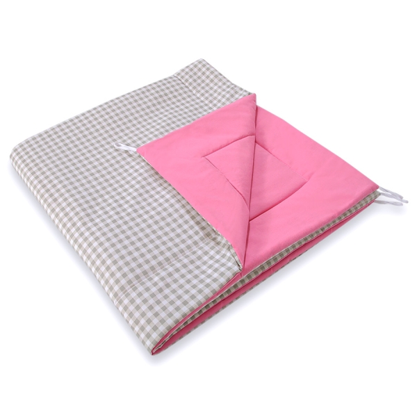 Tenda Teepee con Tappetino e Piume Decorative GRATIS! Rosa Grigio a Scacchi