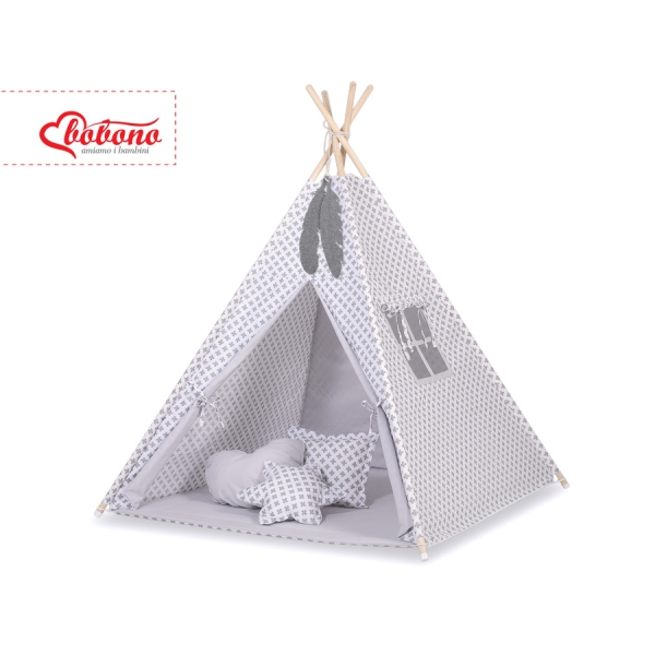 Tenda Teepee e Piume Decorative GRATIS! Grigio