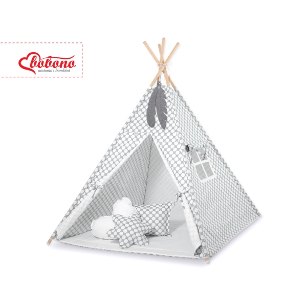 Tenda Teepee e Piume Decorative GRATIS! Grigio