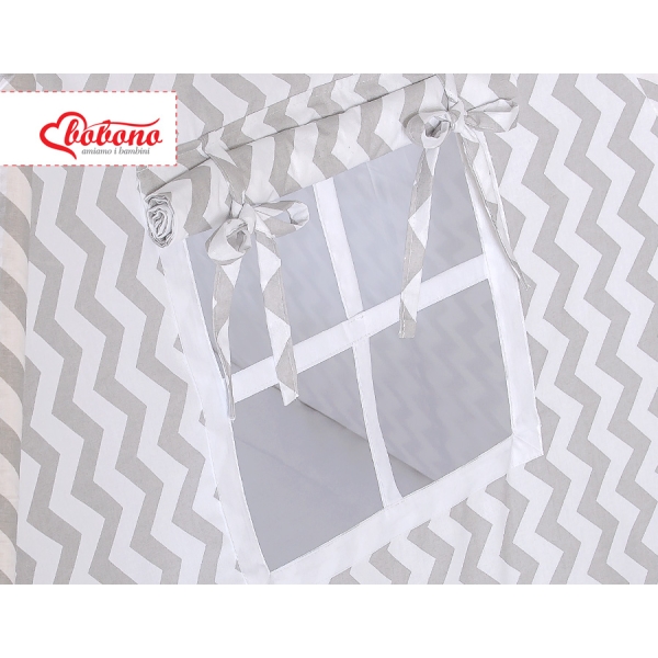 Tenda Teepee e Piume Decorative GRATIS! Grigio Chevron