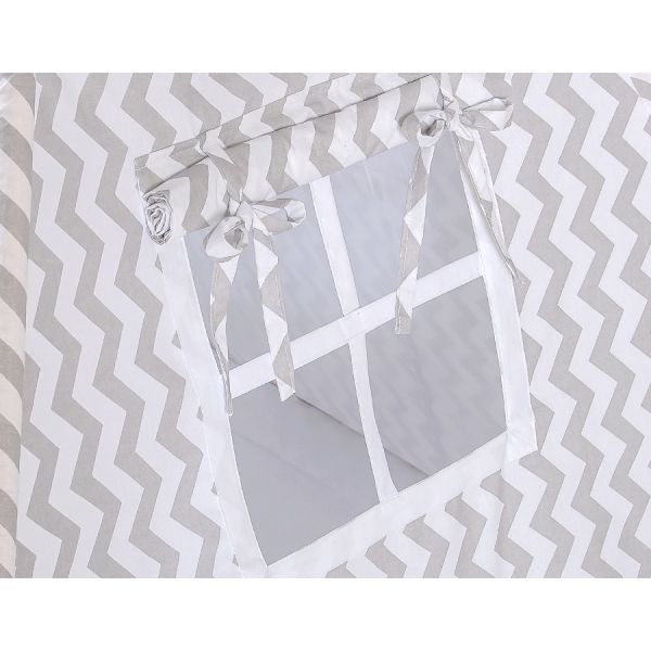 Tenda Teepee e Piume Decorative GRATIS! Grigio Chevron