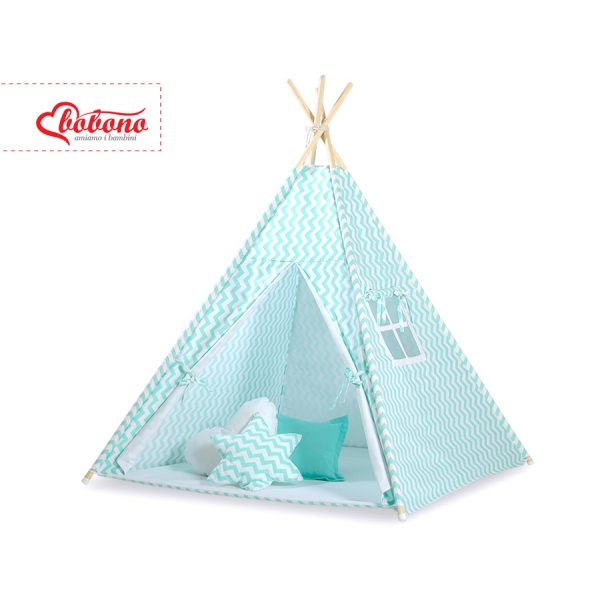 Tenda Teepee e Piume Decorative GRATIS! Menta Chevron