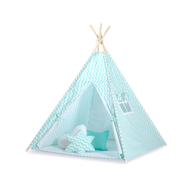 Tenda Teepee e Piume Decorative GRATIS! Menta Chevron
