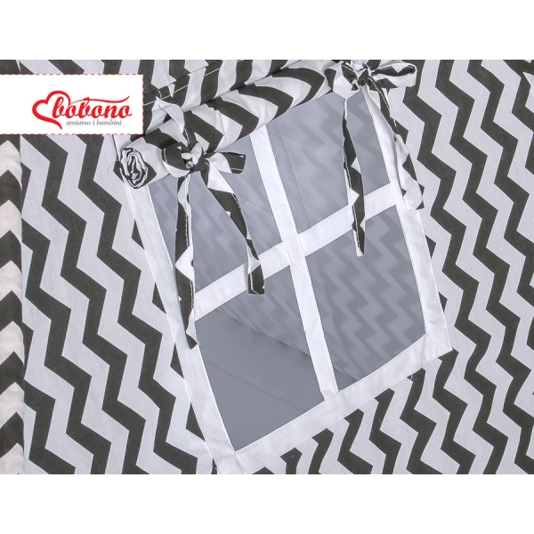 Tenda Teepee Nero Chevron