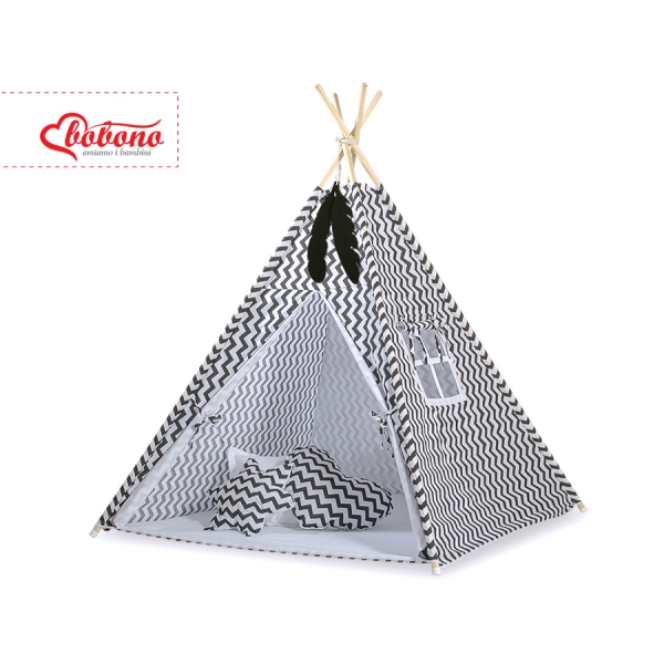 Tenda Teepee Nero Chevron
