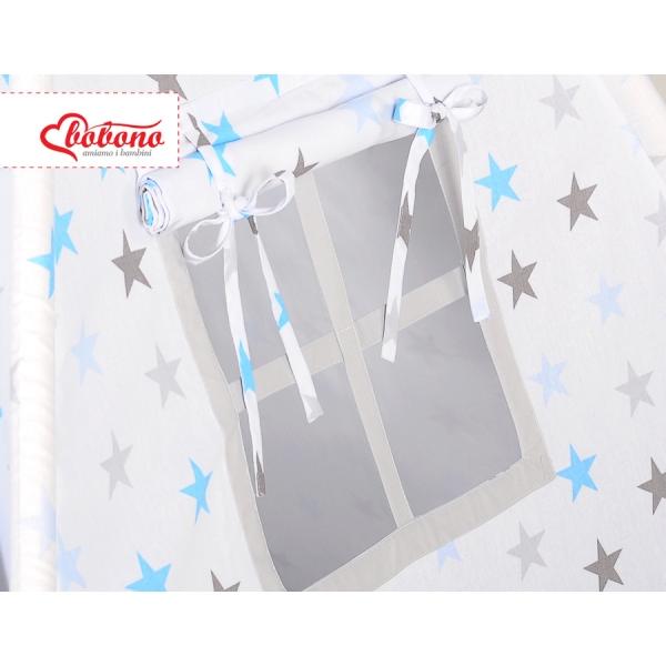 Tenda Teepee per Bambini Blu Grigio Stelle
