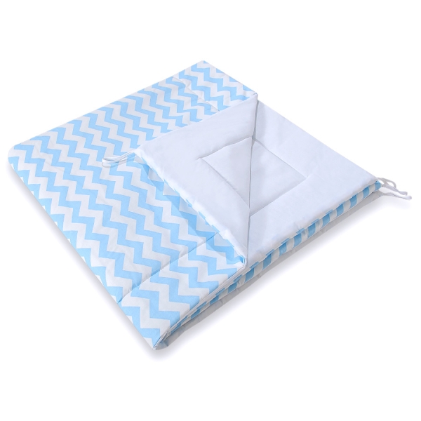 Tenda Teepee per Bambini con Tappetino e Set Cuscini Blu Chevron