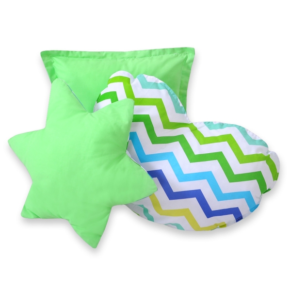 Tenda Teepee per Bambini con Tappetino e Set Cuscini Verde Blu Chevron