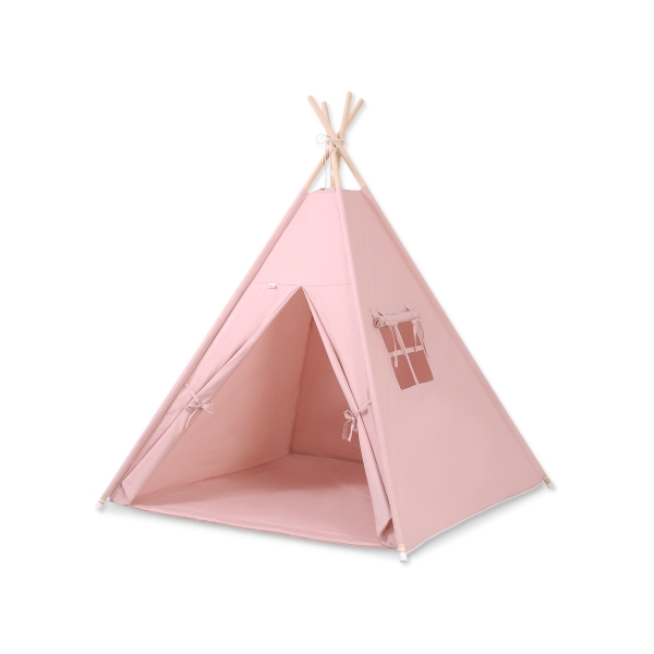 Tenda Teepee per Bambini con Tappetino Rosa Scuro