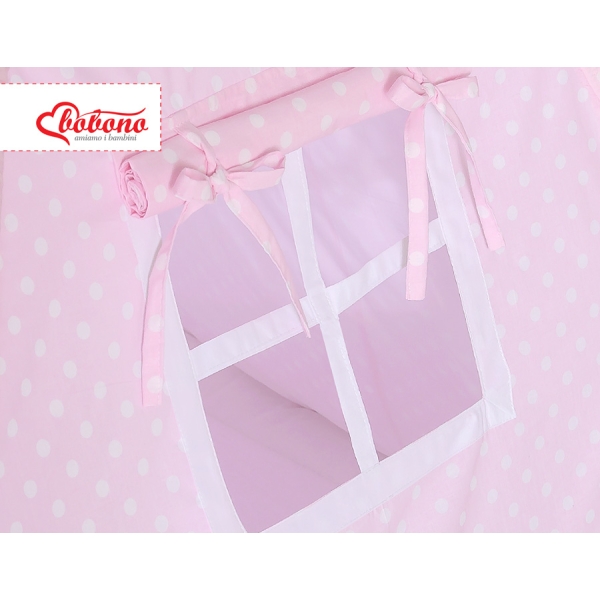 Tenda Teepee per Bambini Rosa Pois Bianchi