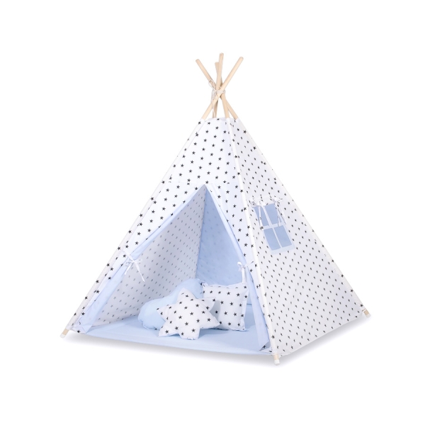 Tenda Wigwam per Bambino con Tappetino Blu