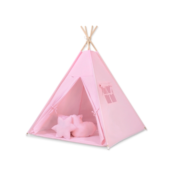 Tenda Wigwam per Bambino con Tappetino e Cuscini Rosa