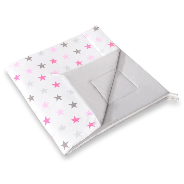 Tenda Wigwam per Bambino con Tappetino Rosa Grigio Stelle