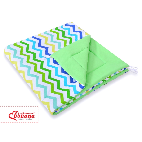Tenda Wigwam per Bambino con Tappetino Verde Blu Chevron