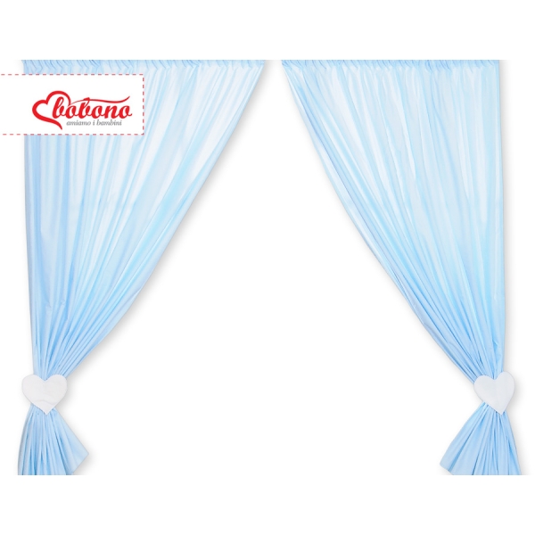 Tendaggio Cameretta di Bambini Blu a Strisce Cuori