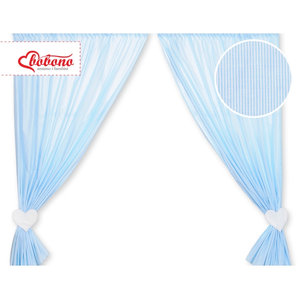 Tendaggio Cameretta di Bambini Blu a Strisce Cuori